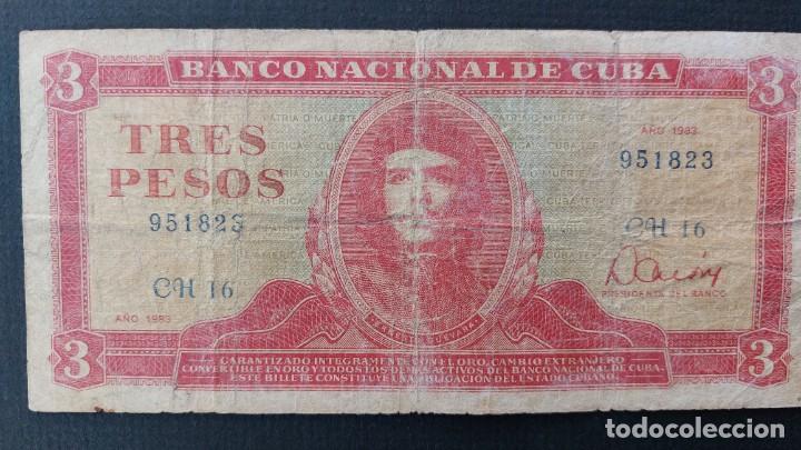 Billetes extranjeros: BILLETE CUBA 1983 3 PESOS - Foto 1
