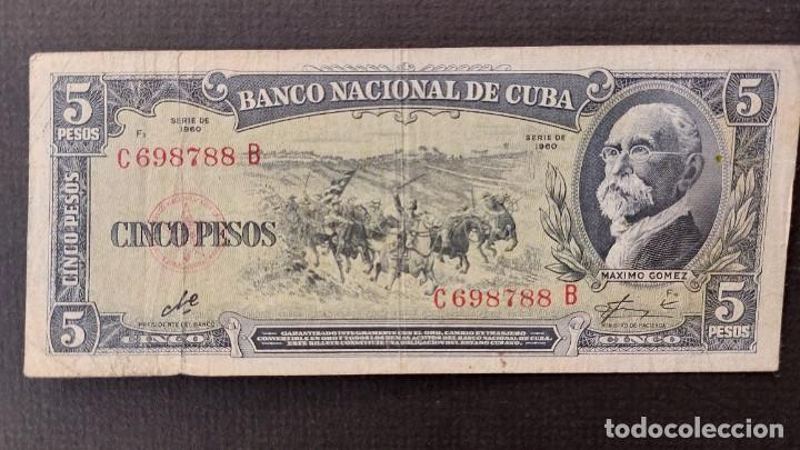 Billetes extranjeros: BILLETE CUBA 1960 5 PESOS - Foto 1