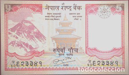 Billetes extranjeros: billete 5 rupias nepal 2010 sin circular pick 60 unc - Foto 1
