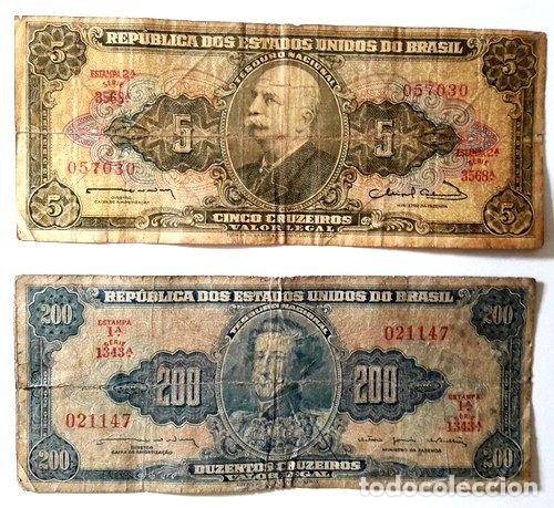 Billetes extranjeros: 2 antiguos billetes de brasil - Foto 1