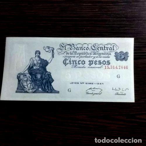 Billetes extranjeros: billete de 5 pesos de argentina - Foto 1