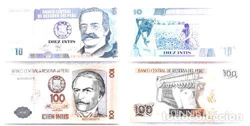 Billetes extranjeros: 2 billetes de peru sin circular ano 1987 - Foto 1
