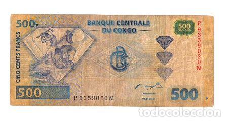 Billetes extranjeros: congo billete de 500 francos ano 2002 - Foto 1