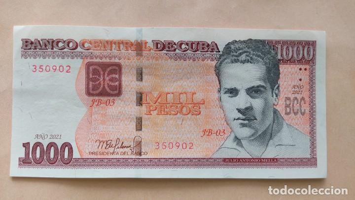 Billetes extranjeros: Cuba-1000 pesos. - Foto 1