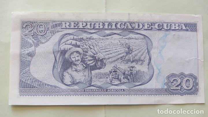 Billetes extranjeros: cuba-20 pesos. - Foto 2