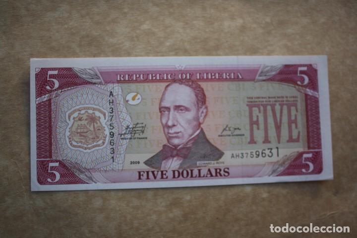 Billetes extranjeros: LIBERIA - 5 DOLARES 2009 SC - Foto 1