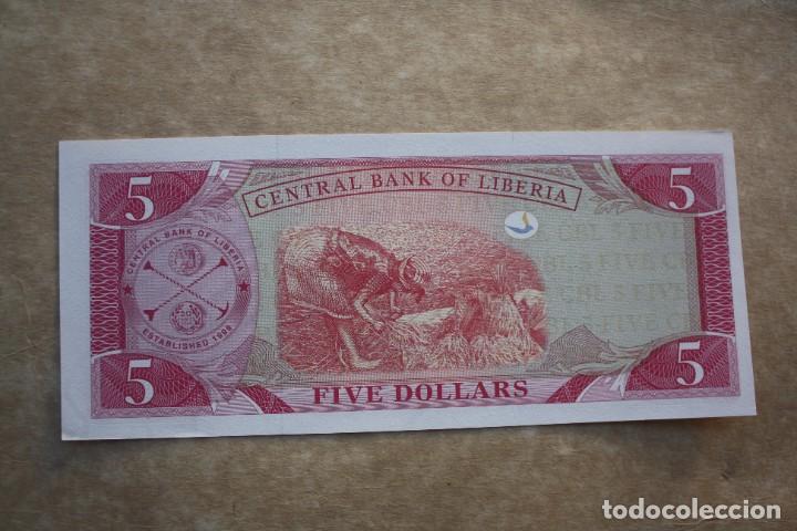 Billetes extranjeros: LIBERIA - 5 DOLARES 2009 SC - Foto 2