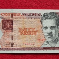 Billetes extranjeros: 1 BILLETE CUBA 1000 PESOS 2021 MBC+ ORIGINAL T867 KU 2. Lote 334955868