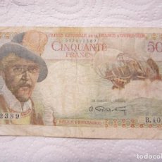 Billetes extranjeros: BILLETE DE 50 FRANCOS DE AFRICA ECUATORIAL MUY RARO