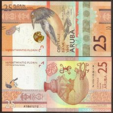 Billetes extranjeros: ARUBA. BONITO 25 FLORIN 1.1. 2019. FAUNA, PAJARO. S/C