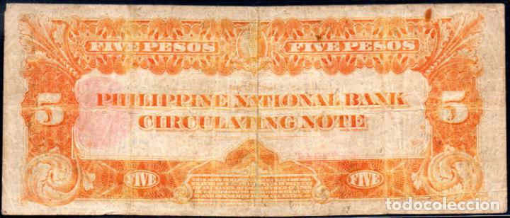 Billetes extranjeros: FILIPINAS - 5 PESOS 1937 - Foto 2