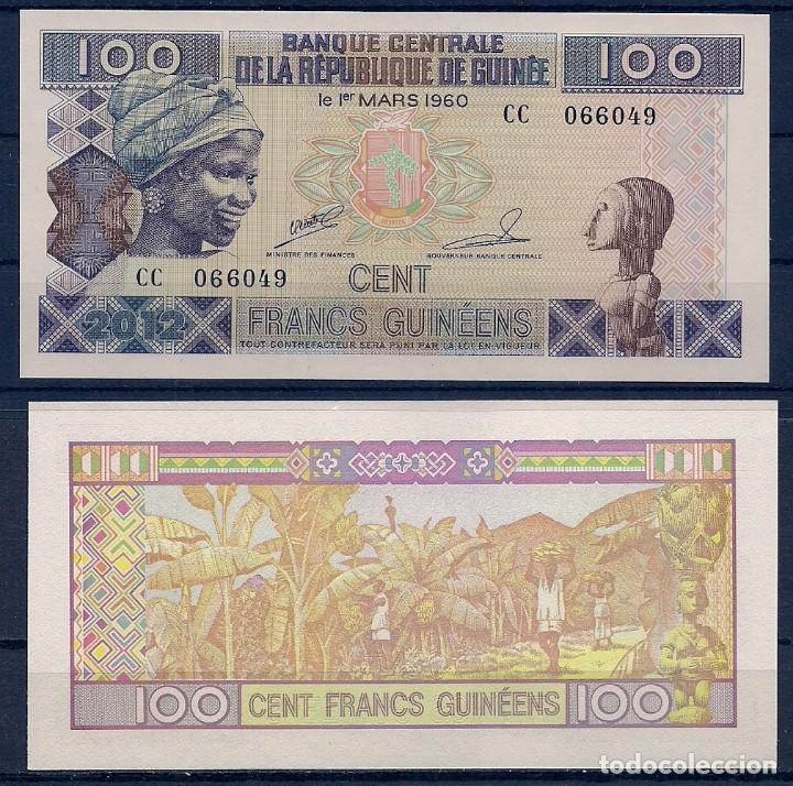 Billets internationaux: REP&Uacute;BLICA DE GUINEA - 100 C&Eacute;NTIMOS FRANCOS 2012 - S / C - VISITA MIS OTROS LOTES
