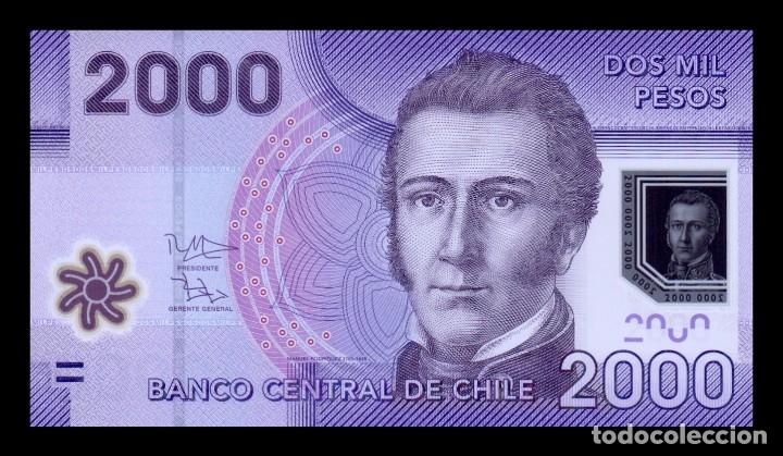 Billetes extranjeros: Chile 2000 Pesos 2016 Pick 162f Pol&iacute;mero Sc Unc - Foto 1