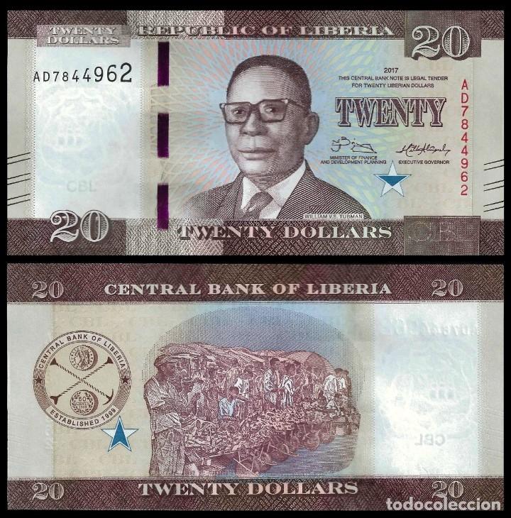 Billetes extranjeros: LIBERIA 20 DOLLARS 2017 Pick 33b UNC - Foto 1
