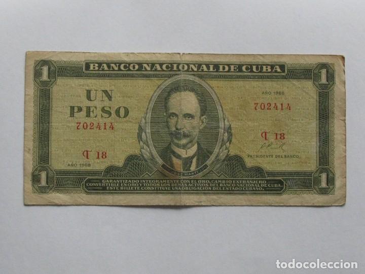 Billetes extranjeros: CUBA , 1 PESO DE 1968 CIRCULADO - Foto 1