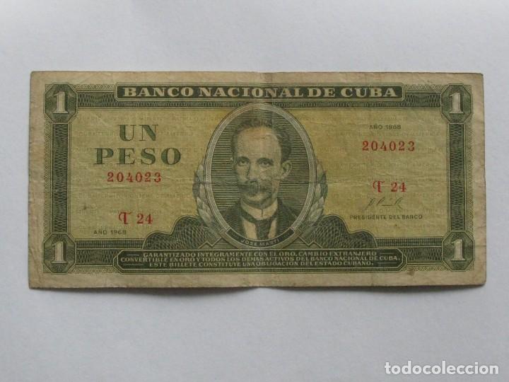Billetes extranjeros: CUBA , 1 PESO DE 1968 CIRCULADO - Foto 1
