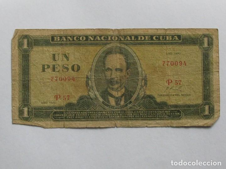 Billetes extranjeros: CUBA , 1 PESO DE 1970 , CIRCULADO - Foto 1