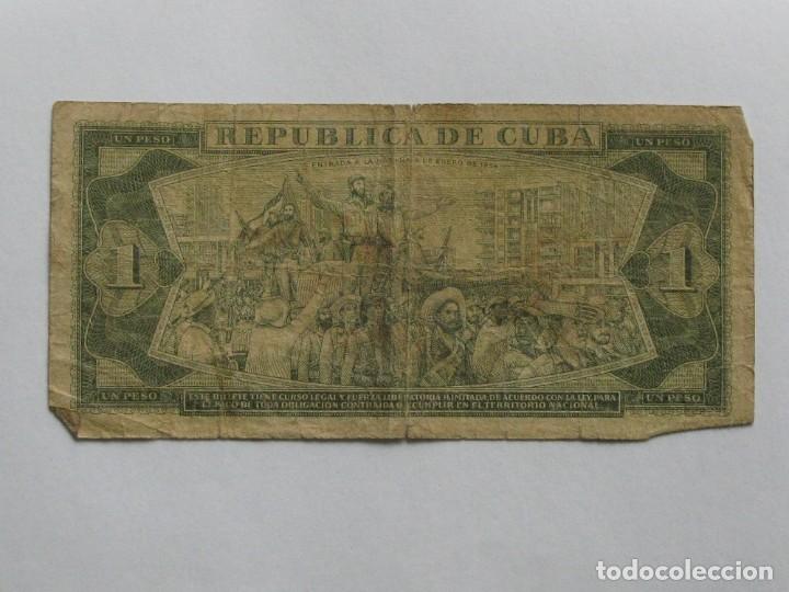 Billetes extranjeros: CUBA , 1 PESO DE 1970 , CIRCULADO - Foto 2