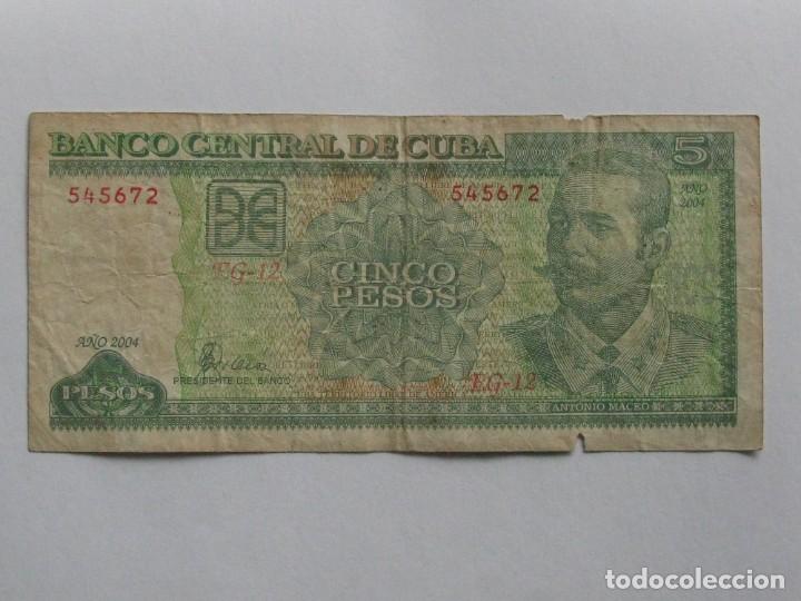 Billetes extranjeros: CUBA , 5 PESOS DE 2004 , CIRCULADO - Foto 1