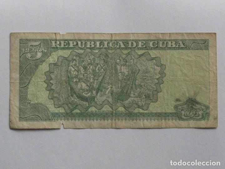 Billetes extranjeros: CUBA , 5 PESOS DE 2004 , CIRCULADO - Foto 2