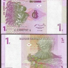 Billetes extranjeros: CONGO REP. DEM. 1 CENTIMO 1997. PICK 80. S/C. VOLCAN.. Lote 400924804