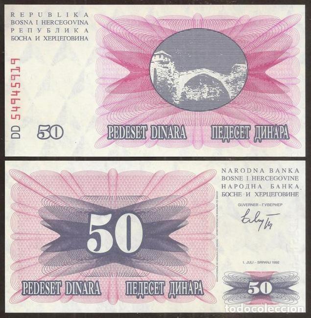 Banconote internazionali: BOSNIA - HERZEGOVINA. 50 dinara 1992. Pick 12. S/C.