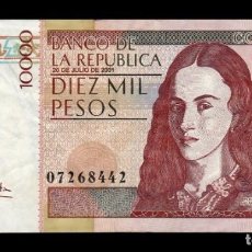 Billetes extranjeros: COLOMBIA 10000 PESOS 2001 PICK 453B BC/MBC F/VF. Lote 340297738