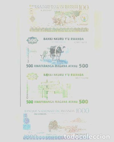 Billetes extranjeros: ruanda lote 4 billetes ano 20082013 unicos - Foto 1
