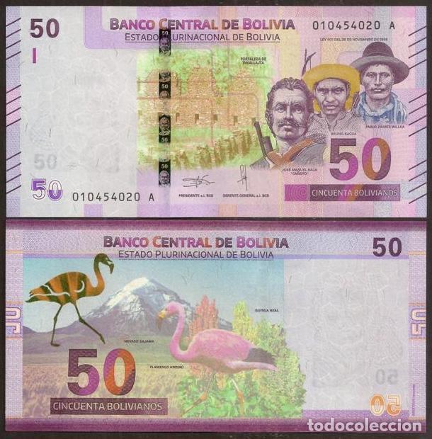 Billetes extranjeros: BOLIVIA. 50 bolivianos 2018. Pick 250. S/C.