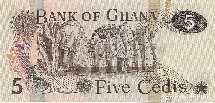 Billetes extranjeros: GHANA, 5 CEDIS 4 07 1977 SC - Foto 2