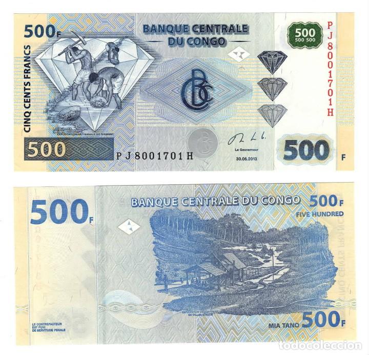 Billetes extranjeros: CONGO 500 FRANCS 2013 Pick 96b UNC - Foto 1