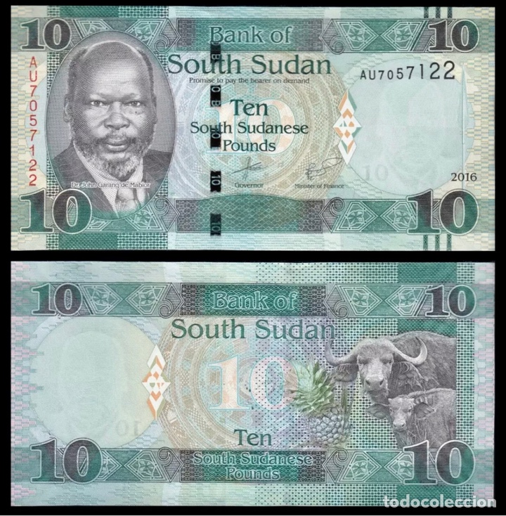 Billetes extranjeros: Billete SUDAN DEL SUR 10 Libras 2016 SC. Pounds