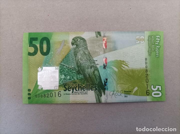 Billetes extranjeros: Billete de Seychelles de 50 rupees, a&ntilde;o 2016, UNC - Foto 2