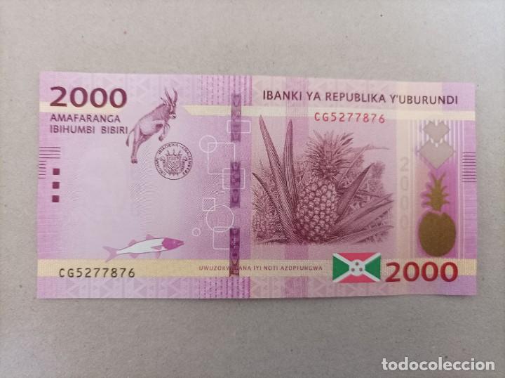 Billetes extranjeros: Billete de Burundi de 2000 francs, a&ntilde;o 2018, UNC - Foto 1