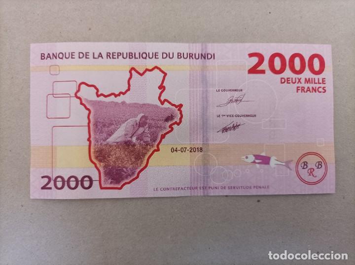 Billetes extranjeros: Billete de Burundi de 2000 francs, a&ntilde;o 2018, UNC - Foto 2
