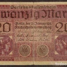 Billetes extranjeros: ALEMANIA. 20 MARK 21.2.1918. PICK 57. I G.M.. Lote 342617343