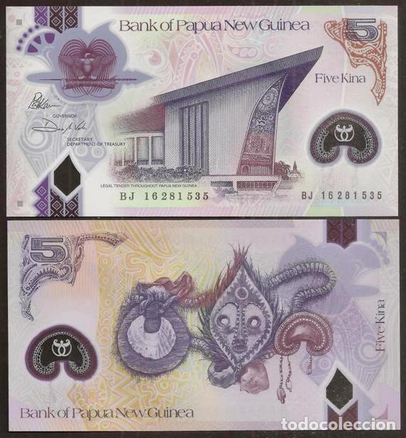 Billetes extranjeros: PAPUA. 5 KINA (20)16. S/C. POLIMERO.
