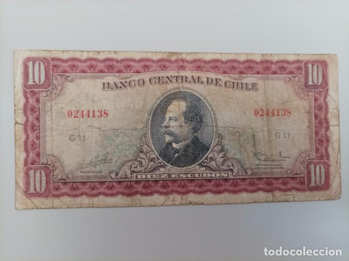 Billetes extranjeros: Billete de Chile de 10 escudos - Foto 1
