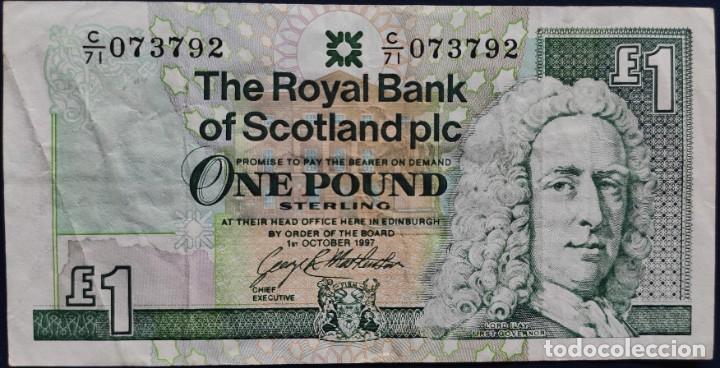 Billetes extranjeros: BILLETE ESCOCIA - 1 LIBRA - 1997 - USADO - Foto 1