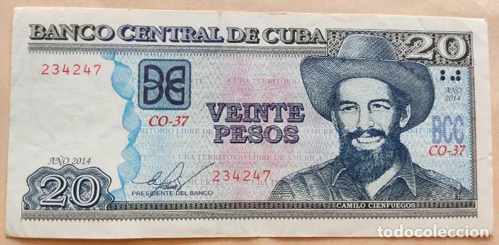 Billetes extranjeros: Cuba-20 pesos. - Foto 1