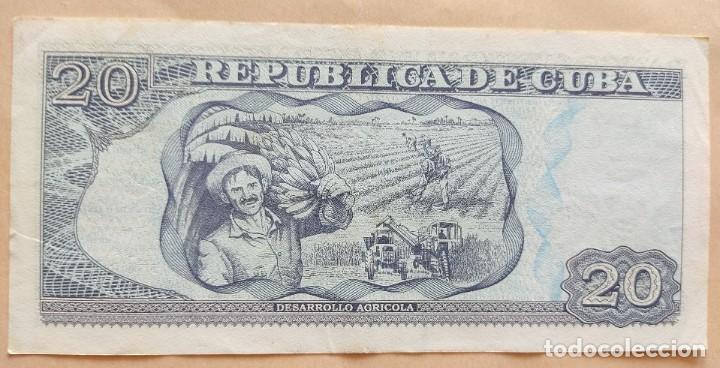Billetes extranjeros: Cuba-20 pesos. - Foto 2