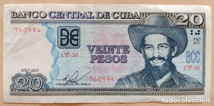 Billetes extranjeros: Cuba-20 pesos-2015 - Foto 1