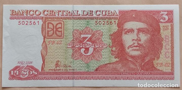Billetes extranjeros: Cuba-3 pesos-2005 - Foto 1