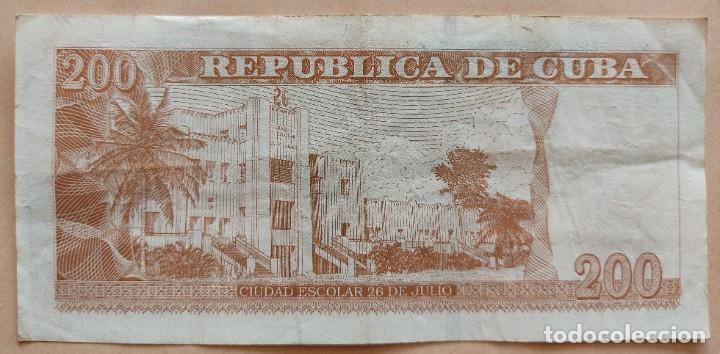 Billetes extranjeros: Cuba-200 pesos-2010 - Foto 2