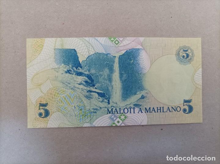 Billetes extranjeros: Billete de Lesotho de de 5 Malothi, a&ntilde;o 1989, UNCIRCULATED - Foto 1