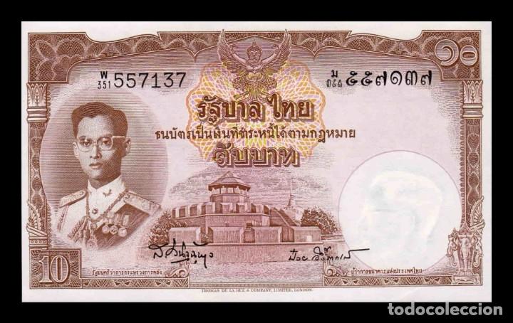 Billetes extranjeros: Tailandia 10 Bath 1955 Pick 76d (3) Sc Unc - Foto 1