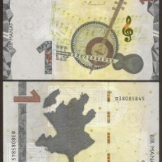 Billetes extranjeros: AZERBAIJAN. 1 MANAT (2020). S/C. MUSICA, INSTRUMENTOS MUSICALES.. Lote 365305771