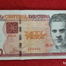 Billetes extranjeros: BILLETE CUBA 1000 PESOS 2010 MBC++ ORIGINAL T994. Lote 345299518