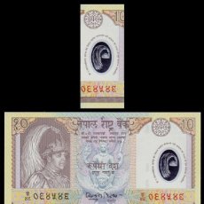 Billetes extranjeros: NEPAL 10 RUPEES 2002 P 54 COMM. FIRST POLYMER W/ORIGINAL FOLDER UNC. Lote 345980463