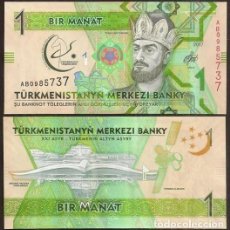 Billetes extranjeros: TURKMENISTAN. CONMEMORATIVO 1 MANAT 2017. S/C. Lote 363603290